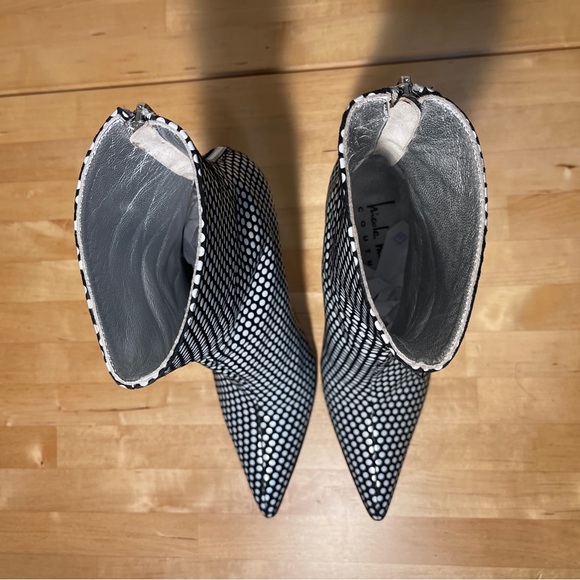 Nicole Miller couture Polka Dot Ankle Boots - Black and White - Picture 4 of 13